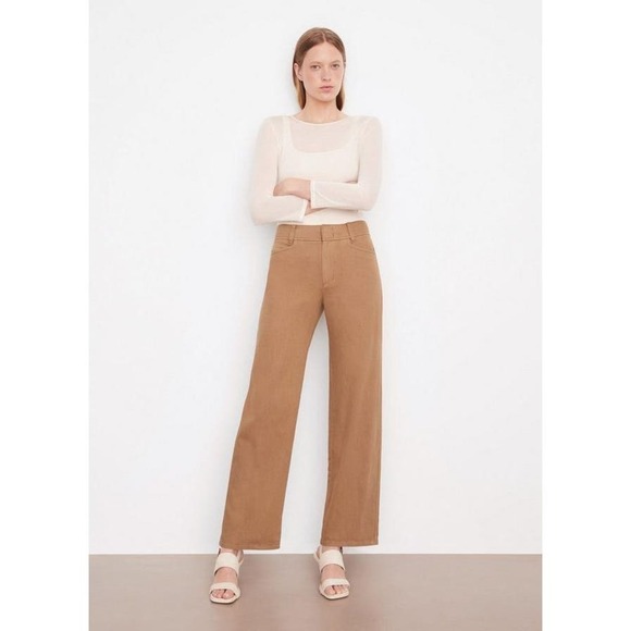 Vince High-Waist Washed Casual Pant Regular Fit Tapenade Women's Size 8 NWT - Picture 1 of 12